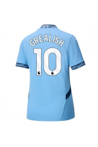 Manchester City Jack Grealish #10 Jalkapallovaatteet Naisten Kotipaita 2024-25 Lyhythihainen